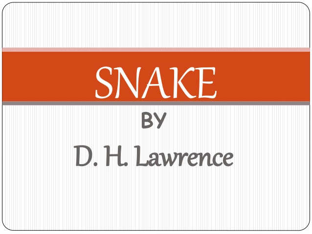 'Snake' by D. H. Lawrence: Thematic Analysis and Devices