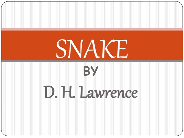 Line by Line Summary of Snake by D.H.Lawrance<