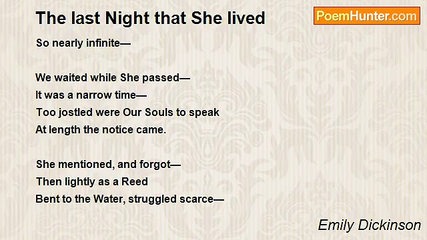 the last night that she lived poem