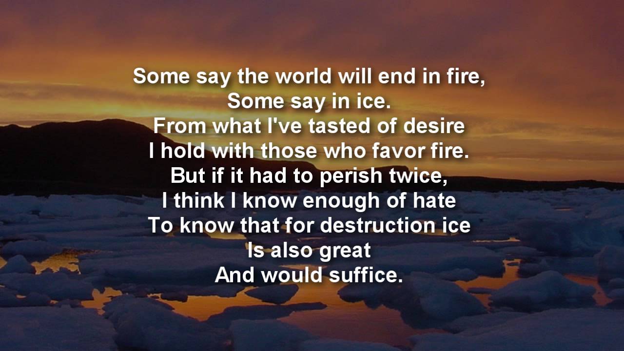 Image result for fire and ice poem