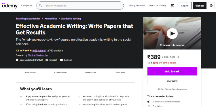 Effective Academic Writing: Write Papers that Get Results