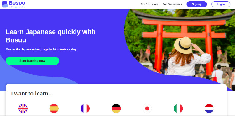 Learn Japanese quickly with Busuu
